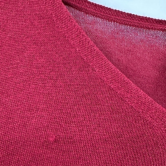 J. Jill Burgundy Merino Wool Blend Lightweight Flowy Poncho One Size Petite - Picture 7 of 7